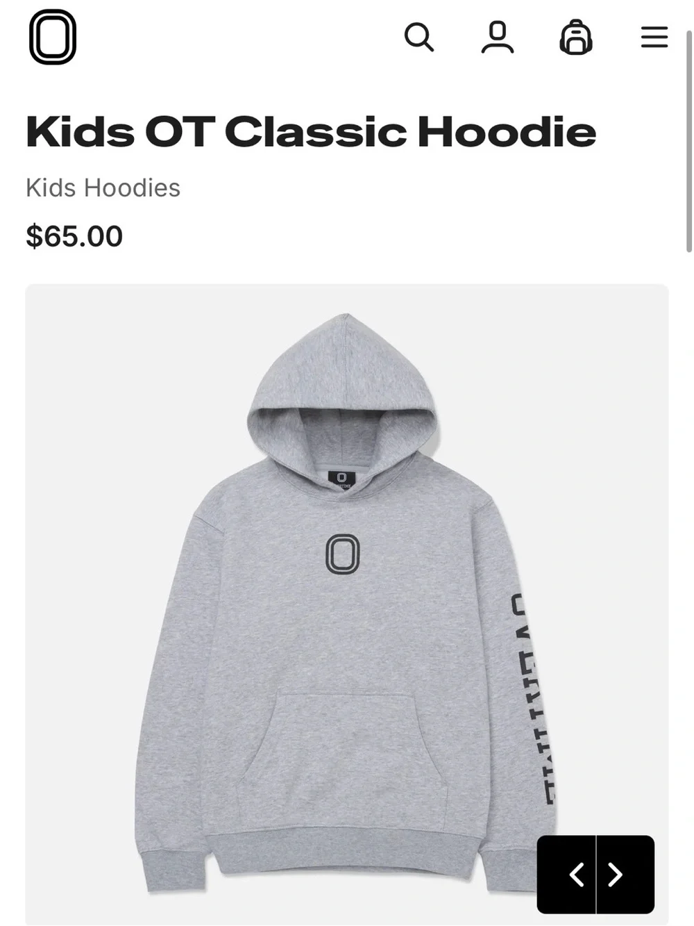 OVERTIME Boys Grey Hoodie Youth Large - MSRP 65$